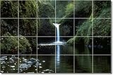 IMAGE OF Waterfalls Photo Custom Tile Mural 16 | 17x25.5 using (24) 4.25x4.25 tiles