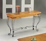 Review AtHomeMart  / Beautiful Pine Finish Wood Console Sofa Table w/Antique Metal Trim