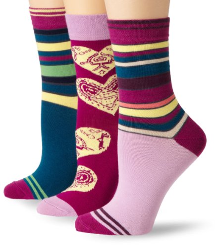 PACT Womens Three-Pack Spring Crew Socks