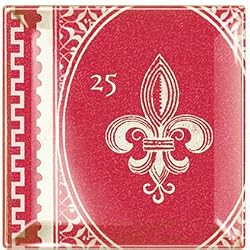 Fleur de Lis Small Glass Transferware Square Tray
