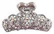 Hair Clip - H120 - Tiara Style - Silver Tone ~ Clear and Clear AB (Iridescent) Swarovski TM Crystals