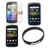 Premium Purple + Clear TPU Skin Case with 2 packs of Clear Crystal Screen P ....