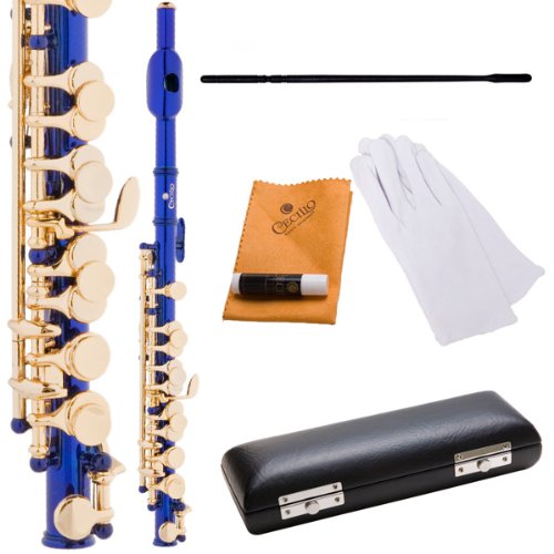 Cecilio PO-200BL 2Series Key of C Blue Lacquered Piccolo with Hard Shell Case & Accessories