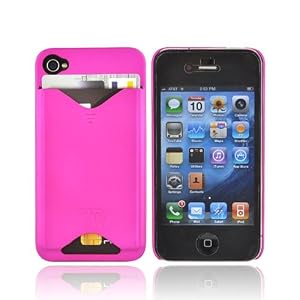 For iPhone 4 Case-Mate ID Rubberize Hard Case HOT PINK