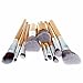 Unimeix 10 pcs Makeup Brush Set Powder Foundation blusher Cosmetic Bamboo Handle with a brush bag