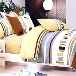 Blancho Bedding - [Brown Abstract] Luxury Bed In A Bag Combo 300GSM
