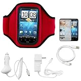 Red Durable Neoprene Protective Workout Armband with Adjustable Velcro Stra ....