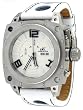 Adee Kaye #AK7270-M Men's Stainless Steel Leather Strap Oversize Chronograph Watch