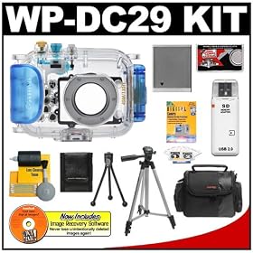Canon WP-DC29 Waterproof Case with NB-6L Battery + Case + Tripod + Cameta Bonus Accessory Kit for PowerShot SD1200 IS Digital Camera