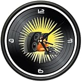 DJ ~Wall Clock~ disc jockey turntable mixer record gift