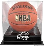 Los Angeles Clippers Black Base Logo Basketball Display Case and Mirror Back