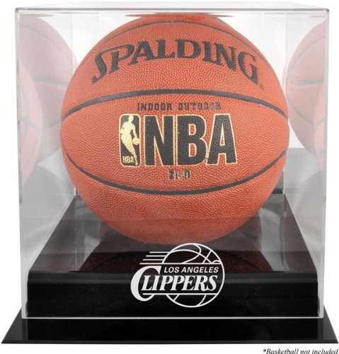 Los Angeles Clippers Black Base Logo Basketball Display Case and Mirror Back