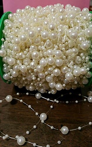 2 yard Pearl Beads Chain Garland Trimming For Flowers Wedding Party Decoration Beading Supplies Artificial Bridal, Birthdays Ivory