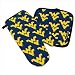 West Virginia University WVU Logo Mountaineers Oven Mitt Potholder Set Kitchen Tailga...