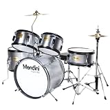 Mendini MJDS-5-SR Complete 16-Inch 5-Piece Silver Junior Drum Set with… Picture