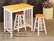 3pc Wooden Natural & White Mission Style Breakfast Set