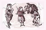 : Art Poster, Through the Looking Glass: Alice, Lion, Unicorn and Cake - 27.5 x 18.75
