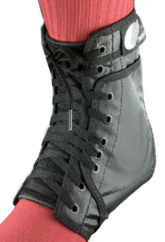 Pair of Swede-O Ankle Lok Lace-Up Ankle Brace, with set of side stabilizer inserts, Black, Small