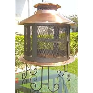 Unique Arts Solid Copper  Small Chiminea Combo With Screen