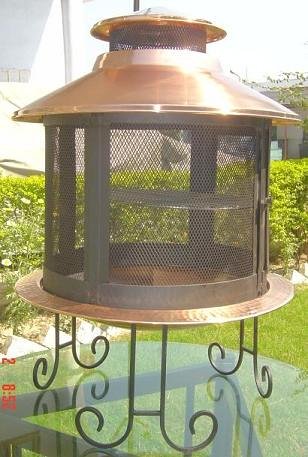 Unique Arts Solid Copper  Small Chiminea Combo With Screen