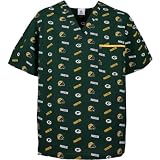 Scrub Dudz Green Bay Packers Printed Scrub Top Small