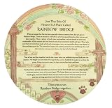 pet tombstone markers:Remembrance Plaque - Pet Memorial featuring Rainbow Bridge Poem, Indoor or Garden Pet Marker, With Urn, 9.5