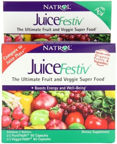 Natrol, JuiceFestiv and VeggieFestiv - Buy One Get One Free - 2 ct - 60 Caps -- 3 Pack