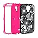 Galaxy S4 Case, E LV Samsung Galaxy S4 Case - Shock-Absorption / High Impact Resistant Bumper Hybrid Dual Layer Armor Defender Full Body Protective Case Cover (Hard Plastic with Soft Silicon) for Galaxy S4 / Galaxy i9500 with 1 Stylus, 1 Screen Protector and 1 E LV Microfiber Sticker Digital Cleaner - FLower Hot Pink