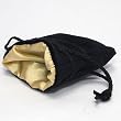 3.75X4" Black Velvet Dice Bag with Gold Satin Lining
