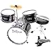 De Rosa DRM312-BK Children's 3 Piece 12 Inch Drum Set with Chair, Black