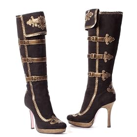 Ellie Shoes 33528 Anna Boots Adult Black-Gold Size 10