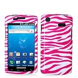 Pink / White Zebra Design Crystal Hard Skin Case Cover for Samsung Captivat ....