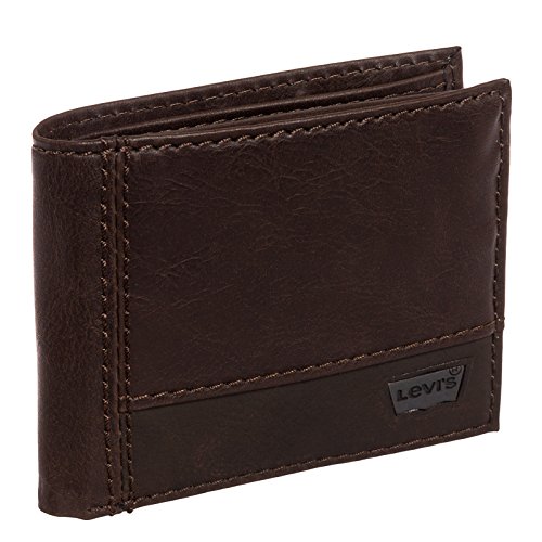 Levi's Mens Coated Leather Pocketmate Bifold Wallet