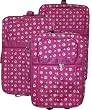 3 Piece Luggage Set - Raspberry with White Paw Prints