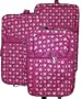 3 Piece Luggage Set - Raspberry with White Paw Prints