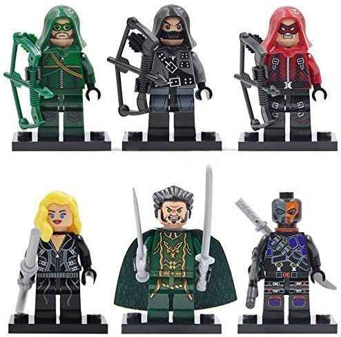 6 Figures 4.5 cm.SuperHeroesMinifigures Green Arrow Arsenal DeathStroke Series Minifigures New in sealed bag