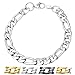 U7 Men Silver Wrist Link Stainless Steel 9MM Chunky Hip Hop Jewelry Figaro Chain Bracelet 8.3