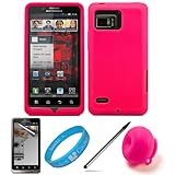Hot Pink Premium Soft Silicone Skin Cover for Verizon Wireless Droid Bionic ....
