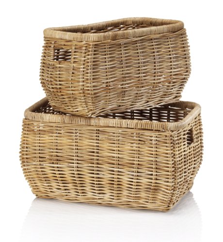 2 Rattan Storage Baskets