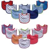 Luvable Friends 8-Pack Drooler Bibs - Blue Assortment