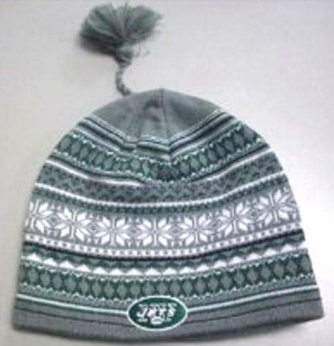 Reebok New York Jets Gray Tassle Knit Beanie