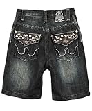 GS-115 Faux Leather Spike Denim Shorts (Sizes 8  18)