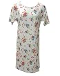 Short Sleeve White Watercolor Floral Print Cotton Nightgown Plus Size 6X