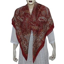 Square Scarf in Crepe Silk Handpainted 44 x 44 inches