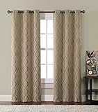 HLC.ME Bryant Energy-Saving Blackout Window Curtain Grommet Panels - Pair - 84"x76" inch Long (Taupe)