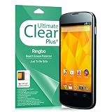 [Ultimate Clear Plus] Google Nexus 4 Rearth Ringbo Screen Protector for [All Carrier International GSM Cdma Unlocked] Cover Film [2 Front 1 Back 3 Pack] ***Updated Proximity Sensor Cut Out!***