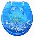 American Trading House HYPL-120 Polyresin Toilet Seat with Chrome Hinges 17 Inch Twin Dolphins in Bl