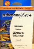 Genuine IJR Performance Plus Remanufactured Lexmark 50 17G0050 High Yield Black X22 in pictured blue and orange retail box.