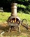 BRONZE CAST IRON CHIMINEA PATIO HEATER WITH SWING OUT GRILL