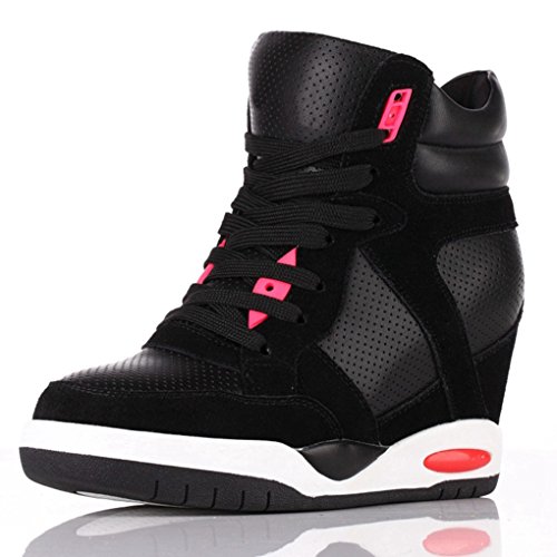 High Top Wedge Sneakers For Womens Anti Slip Rubber Sole